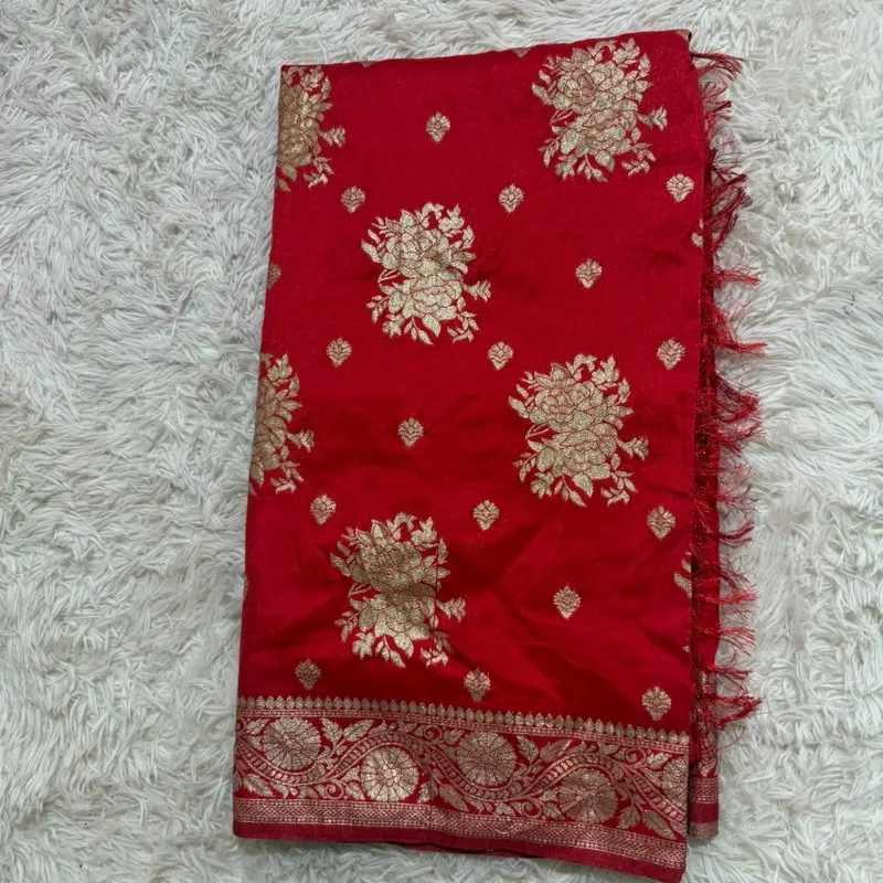 Dola banarsi  silk saree falls picco done