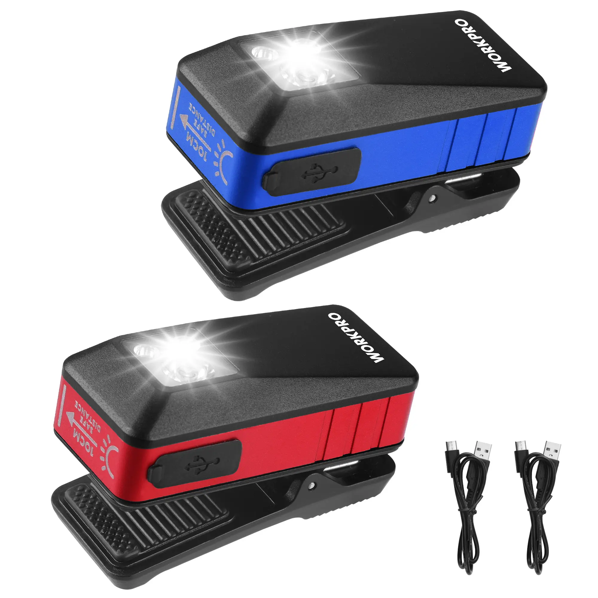 #summersale WORKPRO 2PCS EDC Flashlight Clip-on Light, 500 Lumens Rechargeable Flashlight with Type-C, Magnetic Pocket Light for Working, Cycling, Signaling, Running, Camping