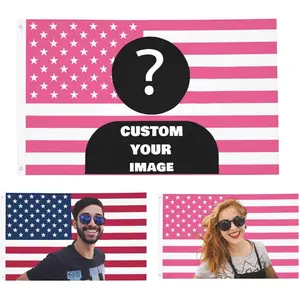Custom Pink American Flag 3x5 Ft,Personalize Flags Design Your Image,Custom America Flags for Bedroom,Funny Tapestry Poster For Decorate Clubs Concerts Bars University Dormitories Living Rooms