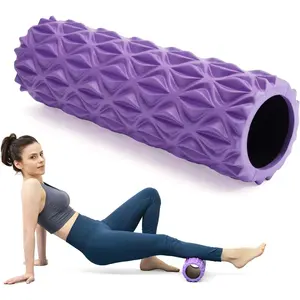 Foam Roller - 15 inch Deep Tissue Massager for Muscle Massage, Myofascial Trigger Point Release, Exercise, Yoga, Pilates & Stretching(Purple)