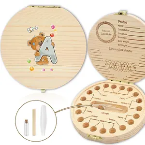 Wooden Tooth Collector Case, Baby Teeth Organizer & Umbilical Cord Storage, Personalized Souvenir Gift, Halloween Christmas Keepsake
