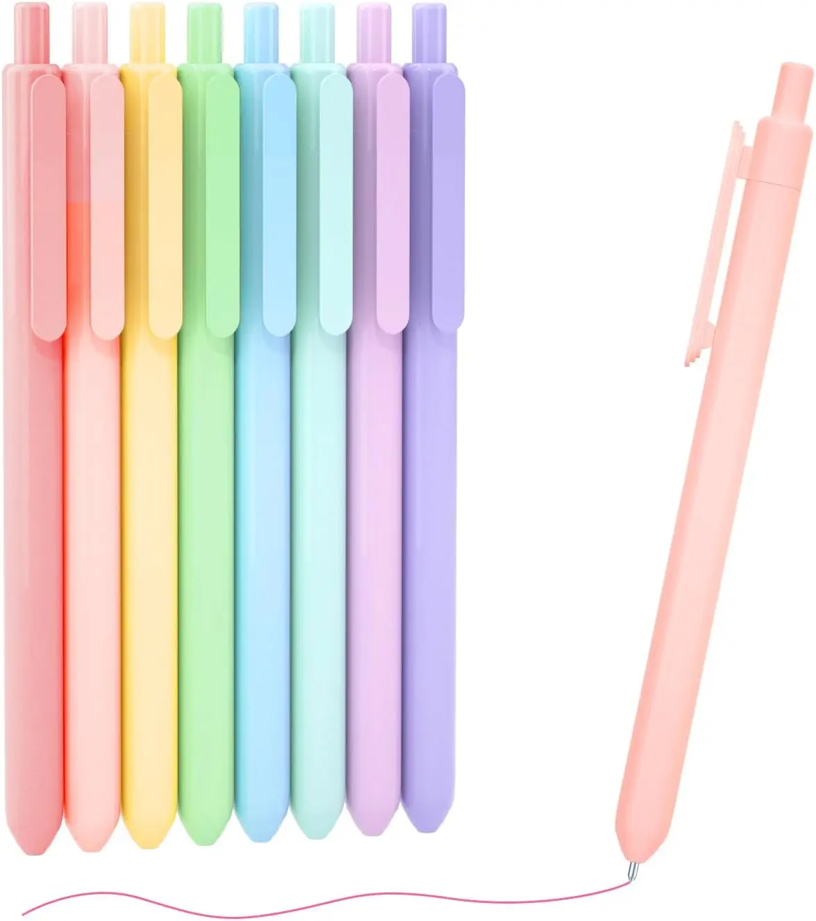 Colored Retractable Gel Pens, 8 Pastel Ink Colors, Cute Pens 0.7mm Fine Point Quick Drying for Black Paper Writing Drawing Journaling Note Taking School Office Home Dry boutique