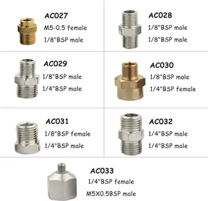 OPHIR 7PCS Airbrush Adapter Fitting Airbrush Connector Badger Hose Adapter for Airbrush Hose Compressor 1/4 to 1/8