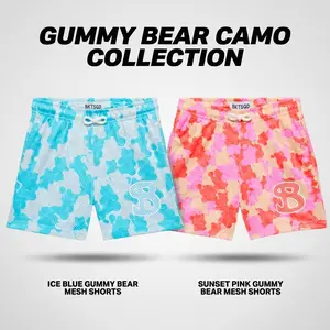 Baseball Lifestyle 101 Gummy Bear Youth Shorts – Candy Inspired Athletic Streetwear for Kids, Lightweight Breathable Sports Shorts, Casual Summer Gym & Activewear, Relaxed Fit Youth Shorts, Gift for Kids