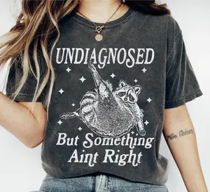 Undiagnosed But Something Aint Right Shirt | Raccoon Meme Shirt, Mental Health Shirt, Sarcastic Shirt, Funny Sayings Shirt, Trendy Shirt