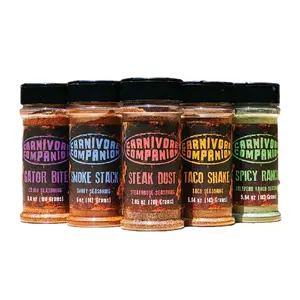 Carnivore Companion The Everything Bundle - Spicy Flavor - Includes Smoke Stack, Steak Dust, Taco Shake, Jalapeno Ranch & Gator Bite - 5 Bottles