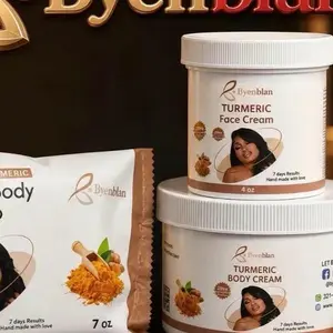 Byenblan Turmeric Cosmetic Repair Set - Includes 7 oz Face & Body Soap, 4oz face and Body Lotion, 2oz Face Cream for Skin Care  Daily use