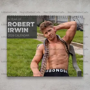 Robert Irwin 2026 Wall Calendar, Celebrity Fan Planner, Animal Lover Wall Calendar, Celebrity Crush Merch, Funny Holiday Gift for Her