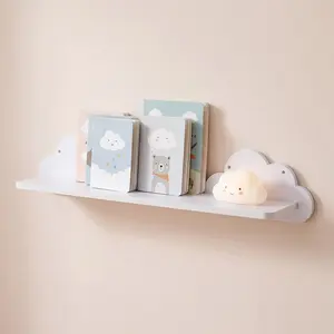 Cute Cloud-Shaped Floating Wall Shelf, PVC Hanging Rack, Waterproof Storage for Photos, Toys, Plants, Office, Nursery, Kids Room, Bathroom
