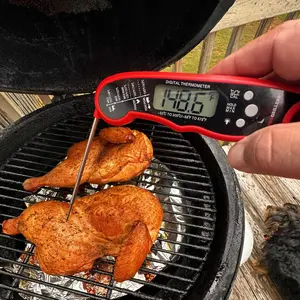 Alpha Grillers Instant Read Meat Thermometer – Waterproof Kitchen Gadget & Accessory, Foldable Stainless Steel, Lifetime Warranty Perfect for BBQ, Baking, Air Fryer, Kitchen Utensils, Back to School