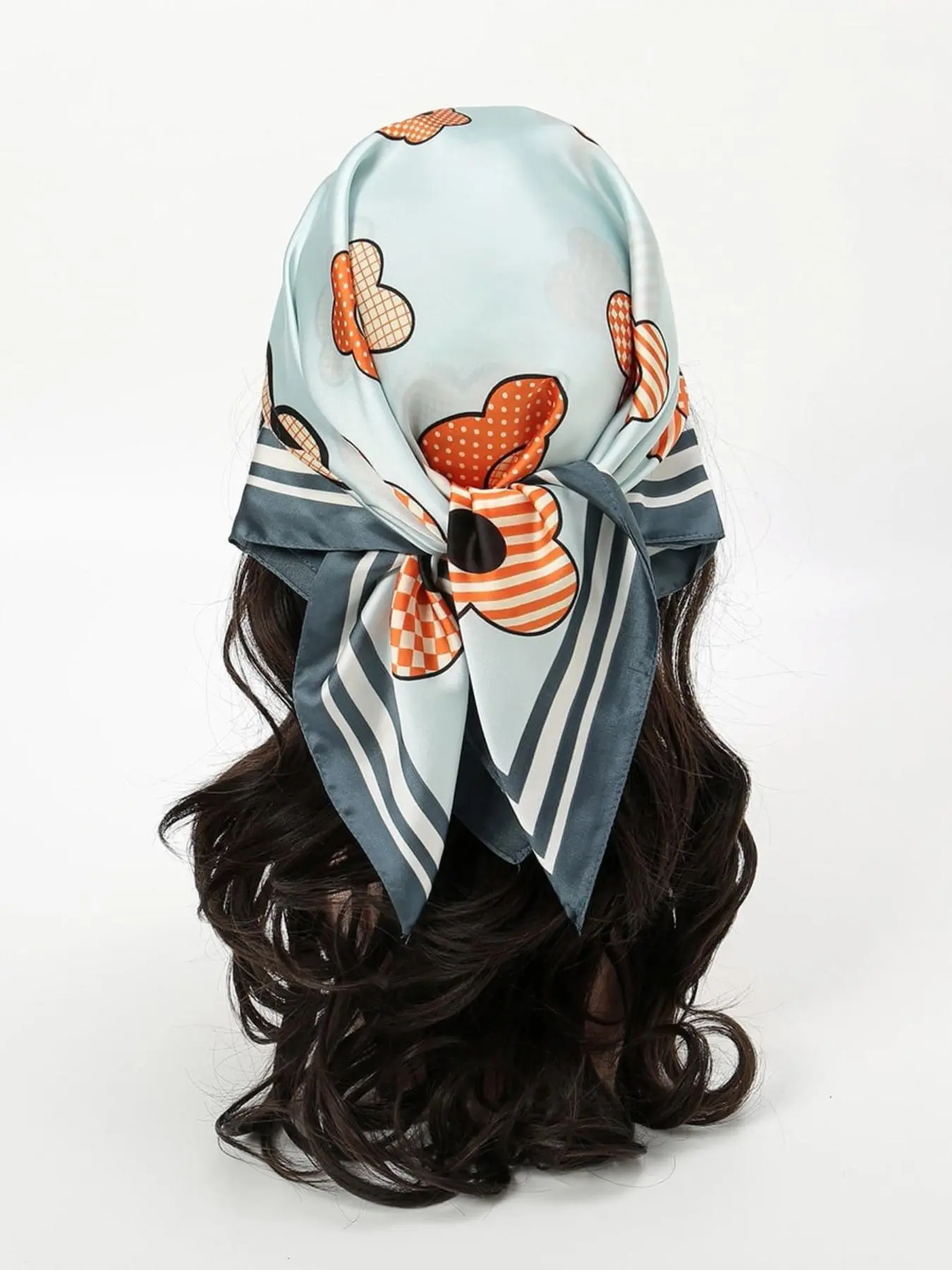 Cartoon Print Square Scarf, Soft Elegant Scarf for Women & Girls, Fashion Accessories for Daily Wear, Trendy All-match & Exquisite Scarf for Birthday Gift