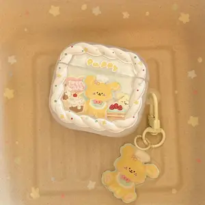 Cute Cartoon Dessert Puppy Earphone Case For AirPods 4 3 2 1 Headphone Cover For Air Pods Pro 3 2 Protective Cases With Pendant