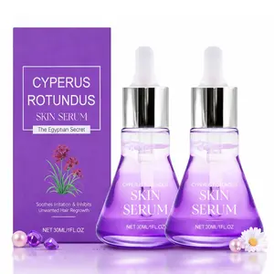 2PCS Cyperus Rotundus Skin Serum Oil, Natural Cyperus Rotundus Oil For Hair Reduction, Reduces Unwanted Hair Growth, Soothes Skin & Minimizes Pores Hydrating, Moisturising, Daily, Lightweight & Soothing for All Skin Types