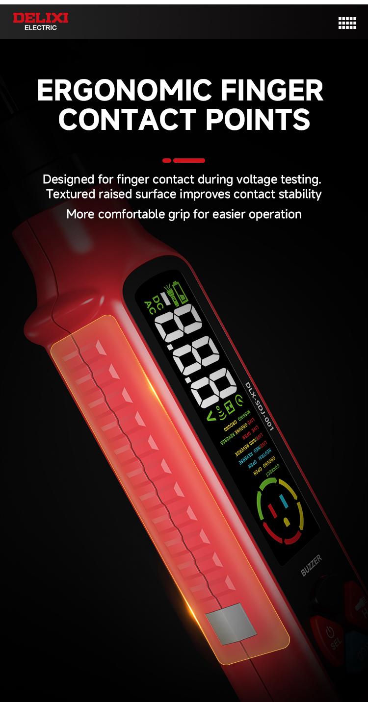 DELIXI 2 in 1 Outlet Circuit & Voltage Tester Pen, 2–440V AC Voltage Detector with NCV Function, Integrated GFCI Outlet Tester & Polarity Check, LCD Display, Audible Alarm & Flashlight, 3 Prong AC Voltage Socket Checker, Wiring Fault Detector detail 11