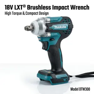 Makita powertools DTW300 Brushless Impact Wrench Kit Work Light 18V 1/2 Inch Drive Cordless Electric Wrench Torque Power Automotive Electrical Terminal Separator Tool multifunctional screwdriver