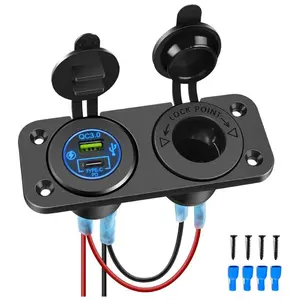 Nilight PD Type C and USB Charger Cigarette Lighter Socket Pre-Wired 12V 24V