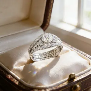 Zircon fashion ring I love you English letter ring for women and men suitable for engagement wedding party jewelry