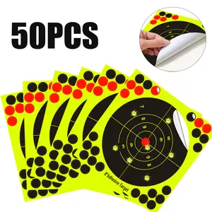 50-Pack 8-Inch Splatter Target Stickers, Self-Adhesive Shooting Paper, Color-Changing Reactive Targets, Ideal for Archery, Dart, and Airsoft Practice, Suitable for Indoor and Outdoor Use silhouette