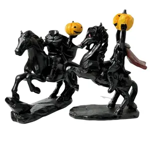 Halloween Themed Desktop Decoration, Headless Horse Knight Design Resin Ornament, Home Decor for Living Room Bedroom Study Room