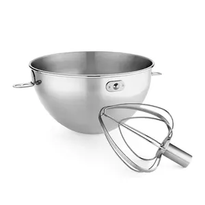 KitchenAid 3-Quart Stainless Steel Bowl & Combi Whip | Fits Select 5-Quart, 6-Quart, & 7-Quart KitchenAid Bowl-Lift Stand Mixers