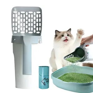 Must-Have Litter Scoop For Every Cat Parents No More Dirty Hands High-Efficiency Sifter Built-In Waste Bin Sealed Lid Bag Dispenser Durable Material