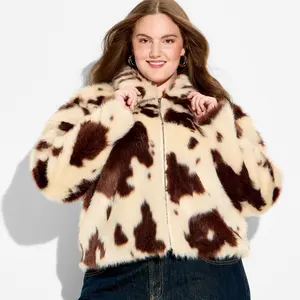 Women's Faux Fur Jacket - Wild Fable Light Brown Cow 4X