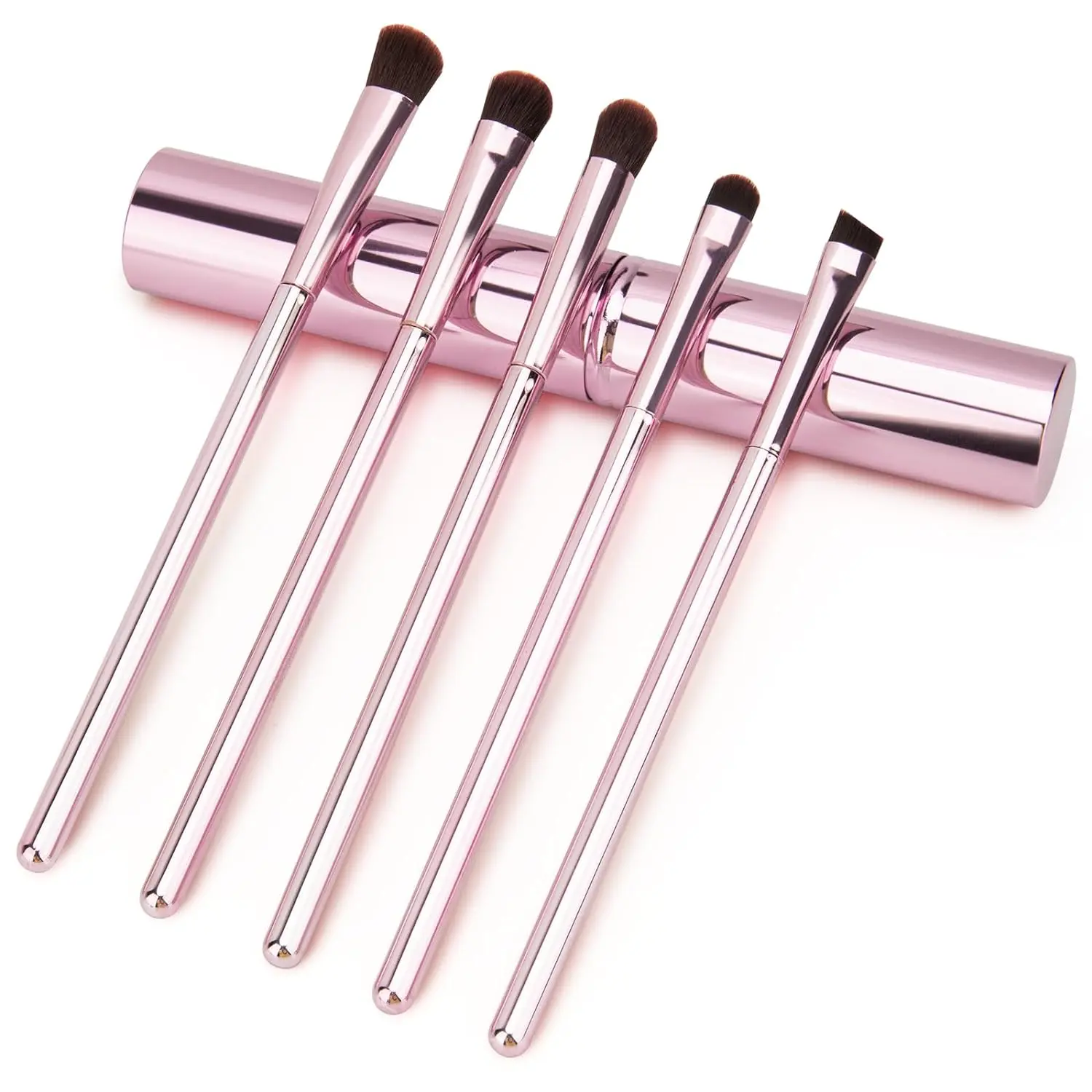 Upgrade 5pcs Eye Makeup Brushes Set | Portable Travel Eyeshadow Brush | Eyebrow Nose Eyeliner Blending Eye shadow Make up Brush(pink), best makeup brushes set