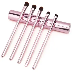 Upgrade 5pcs Eye Makeup Brushes Set | Portable Travel Eyeshadow Brush | Eyebrow Nose Eyeliner Blending Eye shadow Make up Brush(pink), best makeup brushes set