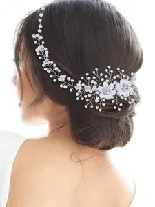 Elegant Flower Design Headband for Wedding, Fashion Headwear for Party, Daily Clothing Decor, Trendy All-match & Exquisite Headwear for Birthday Gift, Jasmine Princess Crown