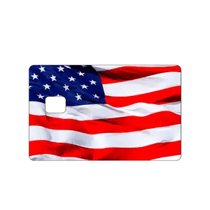 Custom Adhesive Stickers USA Flag Credit Card Sticker - High Quality, Waterproof, Stain Resistant