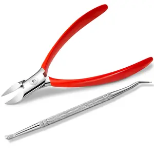 Treatonic Ingrown Toenail Clipper Removal Kit - Toenail Clippers for Thick, Fungal-Damaged, Curved Nails with Lifter & File, Long-Handle Pedicure Tools for Men, Women & Seniors