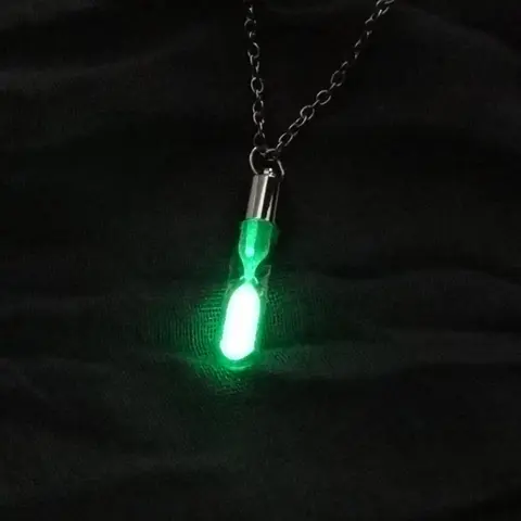 Creative Time Sandglass & Drift Bottle Design Pendant Necklace, Decorative Accessory Necklace, Glow in The Dark Necklace for Party, Daily Clothing Decor, Trendy All-match Jewelry for Birthday Gift