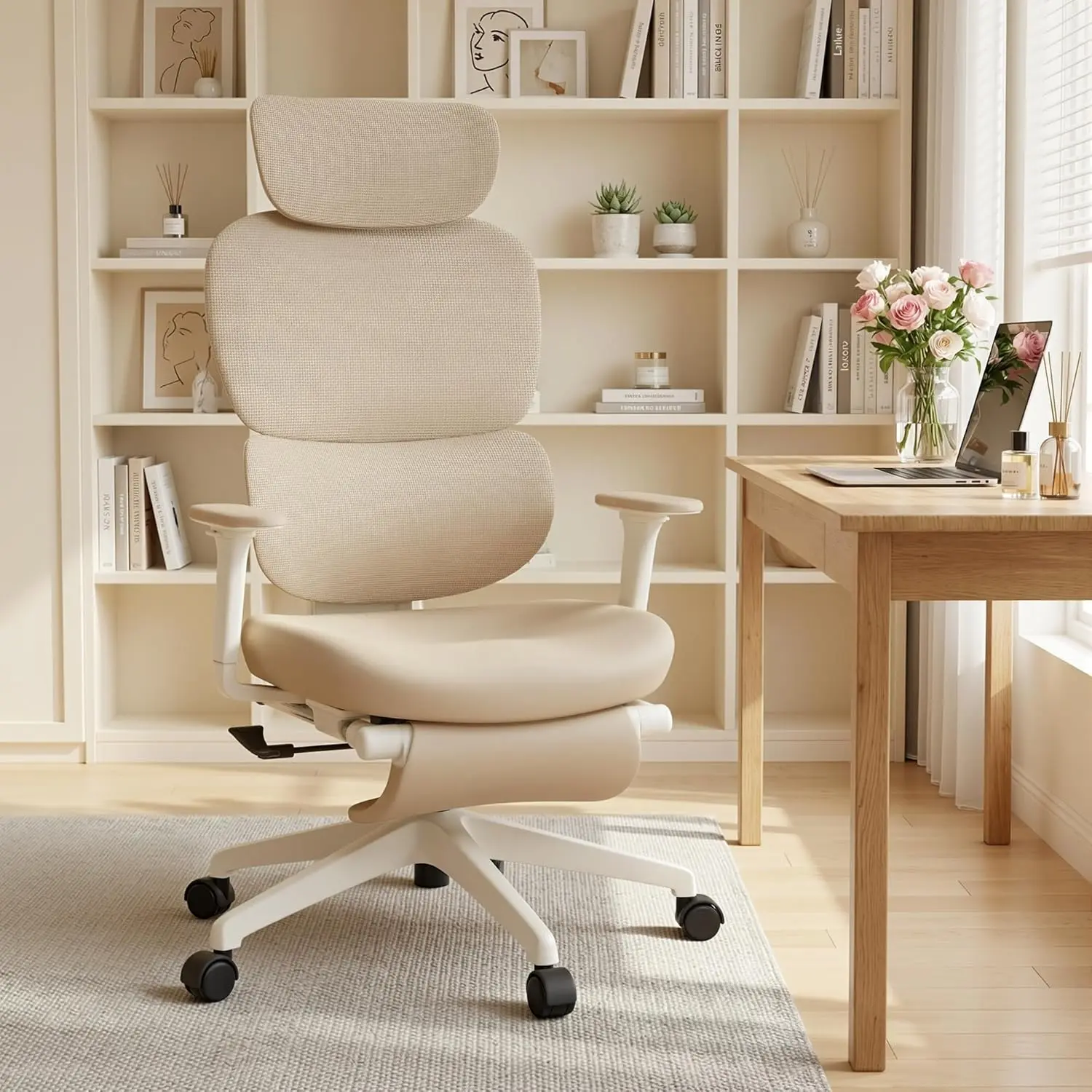 Aesthetic Ergonomic Office Chair | WELAX S3 Pro Taylor and Dakota Style Desk Chair for Women, High-Back Computer Chair with Lumbar Support, Cloud Cushion & 3-Way Tilt for WFH Setup.
