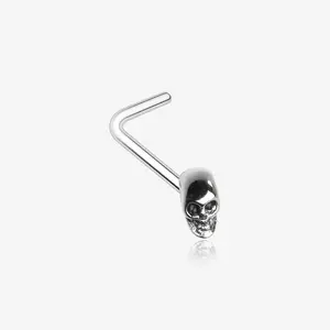 Death Skull Head L-Shaped Nose Ring