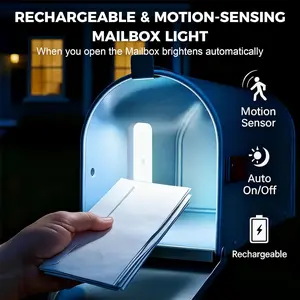 Rechargeable Motion Sensor Mailbox LED Light, Wireless Magnetic Installation Interior LED Light with Motion Sensor for Mailboxs Lighting,Enhances Nighttime Visibility for Mailbox Post,Dark Countryside