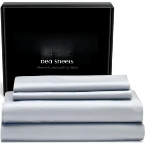 Infused Bed Sheets Set - Award-Winning Self-Cooling Fabric with Self-Cleaning  Technology(TM) That Stays  3X  for Hygienic Sleep (Gray, )