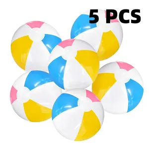 Multi-Piece Beach Ball Pool Game 15.35 Inches Polka Dot Beach Balls Transparent Inflatable Balls for Pool Party Summer Outdoor Water Toys Decorations