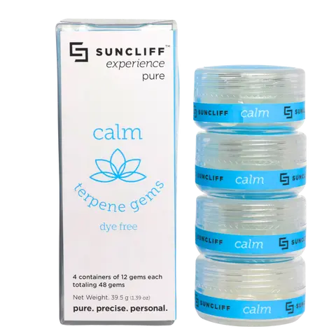 Suncliff Dye Free Calm Terpene Gems 48-Count | Natural Mood Gems| Hard Candy Relaxation Experience