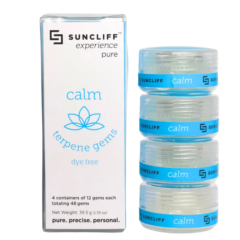 Suncliff Dye Free Calm Terpene Gems 48-Count | Natural Mood Gems| Hard Candy Relaxation Experience