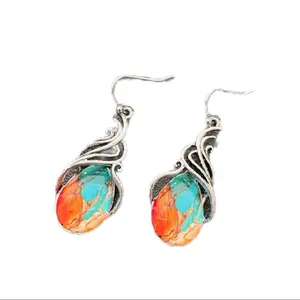 2pcs Aretes Colgantes Retro Bohemio de Moda
