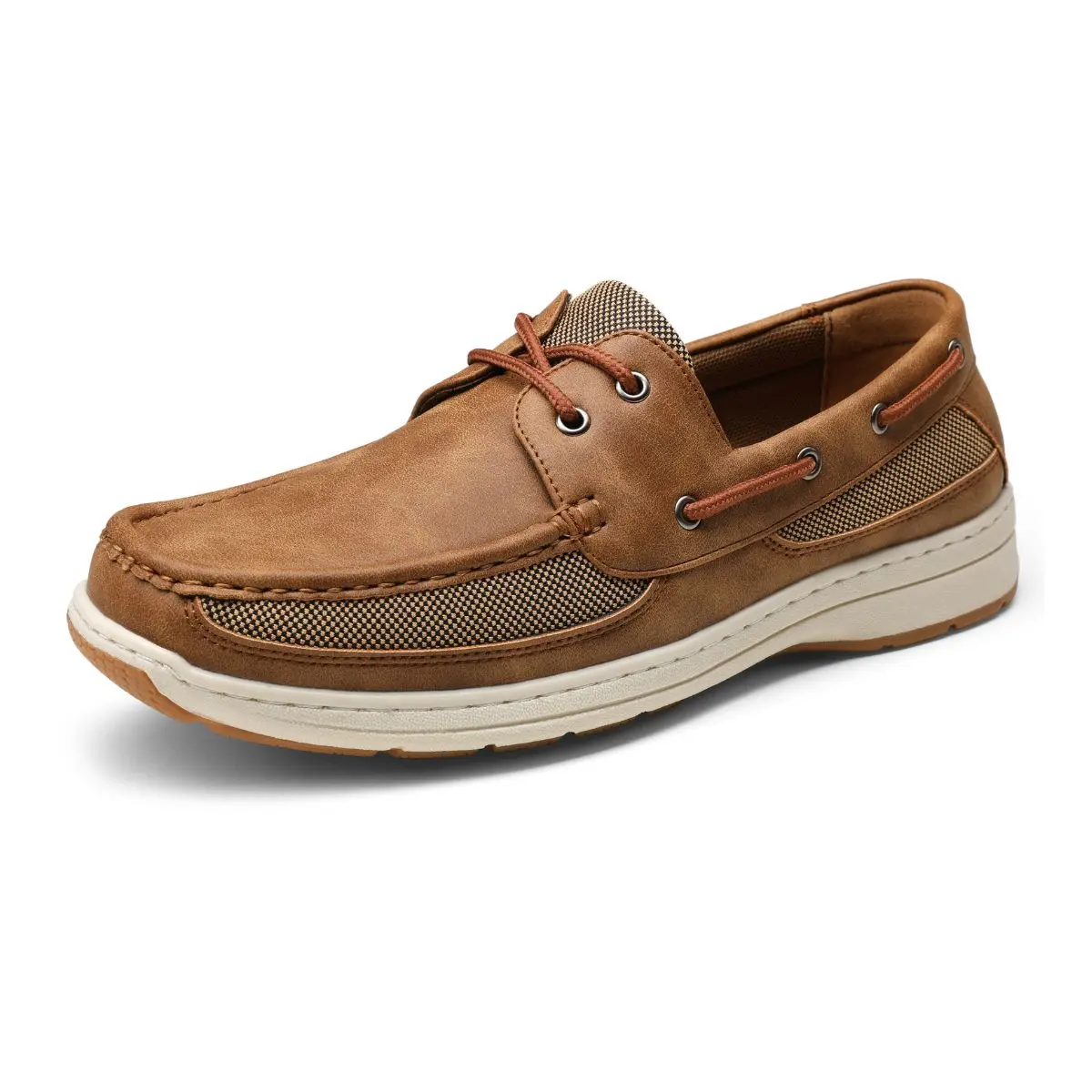 Men's Slip-On Moccasin Shoes - 2-Eye, Arch Support, Flat, Lightweight, Rubber-Soled Casual Loafers Footwear
