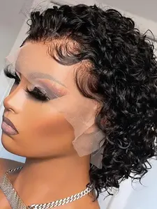 Pixie Cut Wig Curly Human Hair 13x1 Lace Wigs Human Hair Short Bob Human Hair Wigs