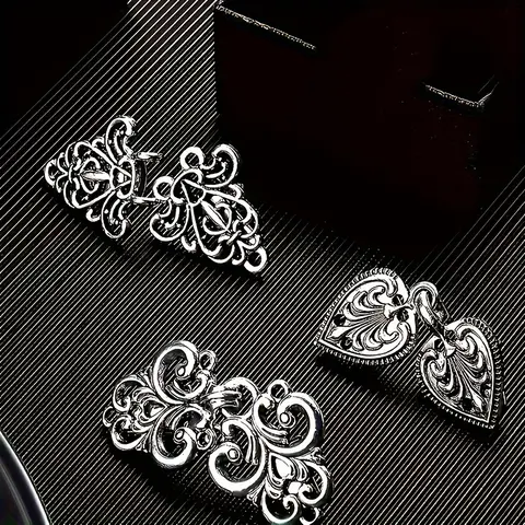 3pcs Vintage Sweater Clip Set for Women Elegant Cardigan & Dress Clasp Scarf Fasteners Shawl Pins Collar Clips for Dresses Knitwear Accessories Silvery Tone Metal Brooches Unique Gift