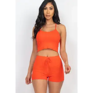 Ribbed Crop Cami Top & Shorts Set