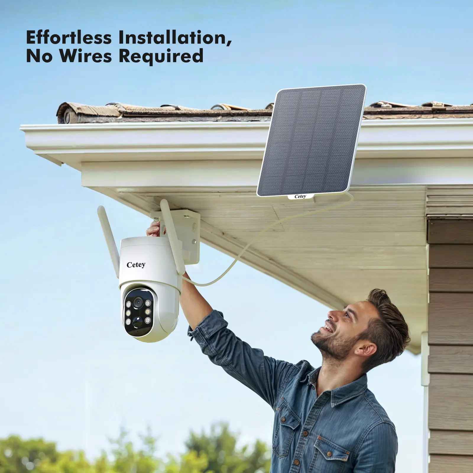 No WiFi Support 4G LTE Cellular Solar Security Camera, Solar Cell Battary Powered Outdoor Camera, 360° View, AI Tracking, 2K Night Vision, Built-in 4