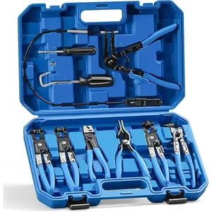 9-Piece Hose Clamp Pliers, Multi-Handle Precision Tool for Automotive Use, Suitable for Clamping and Removal, Ideal for Removing Clamps on Automotive Cooling Systems and Hoses