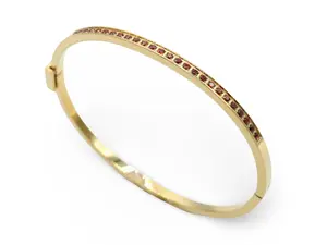 Skinny Steel Red Bangle