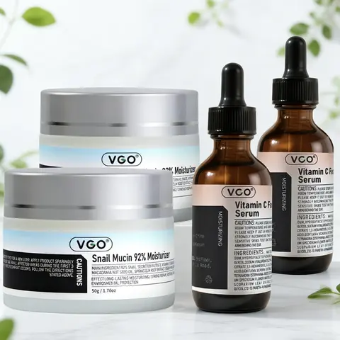 【Buy 30ml VC Serum Get 1 60ml Free】VGO Snail Mucus Cream + Vitamin C Serum Set | Deeply hydrates, reduces wrinkles, intensively repairs skin, gently cares for sensitive skin