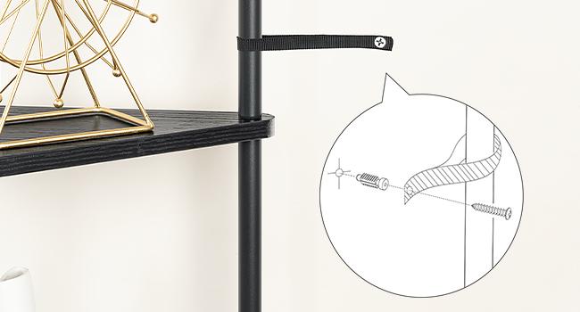 HOOBRO Corner Shelf Stand, Industrial 6-Tier Corner Bookshelf with Metal Frame, Bookcase, Plant Display Stand for Small Spaces, Living Room, Black HOOBRO Corner Shelf Stand, Industrial 6-Tier Corner Bookshelf with Metal Frame, Bookcase, Plant Display Stand for Small Spaces, Living Room, Black