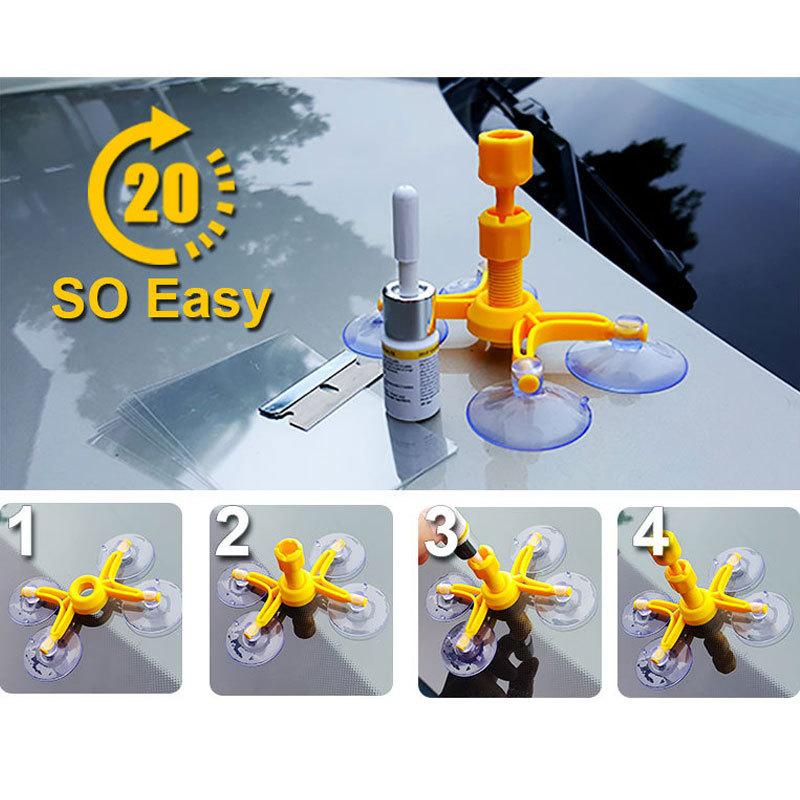 Car Windshield Repair Kit, Glass Scratch & Crack Repair Tool for Car Window Screen Polishing